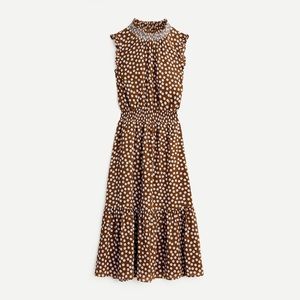 J.Crew Smocked-waist midi dress in polka dot - NWT